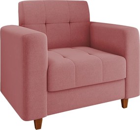 Kit 02 Poltronas Arezzo Linho Whisky Rose A106 Pés Chanfrado Castanho - D'Rossi