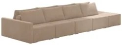 Sofá Ilha Modular com Puff para Sala Living 392cm Georgia Z08 Veludo B