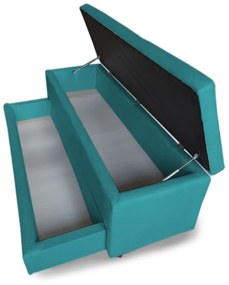 Calçadeira Baú com Sapateira Queen 160cm Paris Suede Turqueza - Sheep Estofados - Água