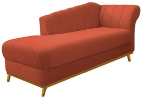 Recamier Vanessa 160cm Lado Esquerdo Suede Terracota - ADJ Decor