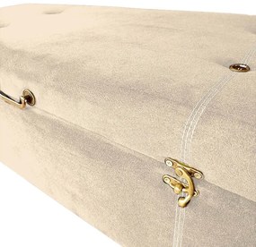 Calçadeira Baú Queen 160cm Caribe Pés Palito Suede Bege - Sheep Estofados - Bege