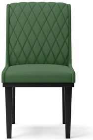 Cadeira Sala de Jantar Base Madeira Preto Kit 4 Sofia Suede Azul Marinho D03 - D'Rossi - Verde