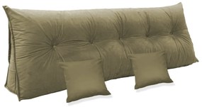 Kit Almofada Mel 1,60 + 2 Almofadas 40x40 Suede Nude