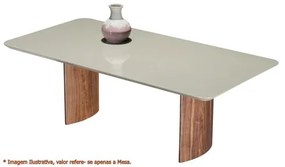 Mesa Jantar Disi Corda Acetinado com Nogueira 220cm - 49797 Sun House