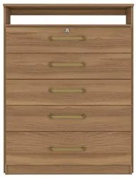 Cômoda Para Quarto 5 Gavetas 1 Nicho Triunfo D02 Amendola Touch - Mpoz