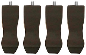 Kit 04 Pés Pardal Tabaco 10cm com Rosca Metal para Móveis D10 - D'Rossi