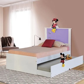 Cama Bibox Solteiro Reino Branco/Lilás G68 - Gran Belo