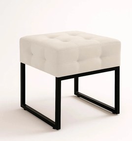 Puff Sala Decorativo Quadrado Industrial Elisa Veludo D03 - D'Rossi - Bege