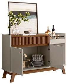 Buffet Aparador Carol 2 Portas Freijó e Off White 87x133 cm L04 - D'Rossi