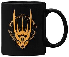 Caneca Mordor Ring O Senhor dos Anéis Preta Café Chá Sucos