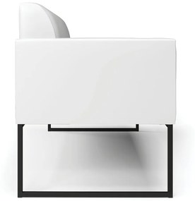 Sofá Namoradeira Base Industrial Preto Marisa Corano D03 - D'Rossi - Branco