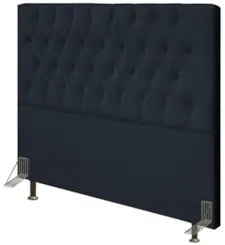 Cabeceira Cama Box Casal King 195cm Diamante Veludo Preto Z51 - Mpozen