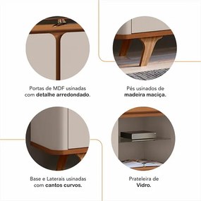 Rack Roma 2.17 Cedro/Off White - Casa D Móveis