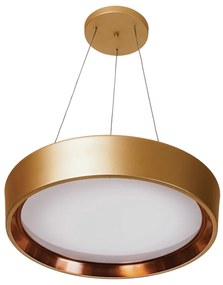 Pendente Rubi Ø63X14Cm Led 32,8W Bivolt | Usina 19061/63 (DR-M Dourado Metálico, 4000k)