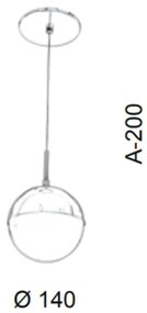 Pendente Globo Ø14X23Cm Metal E Globo Ø14Cm 01Xg9 | Old Artisan Pd-550... (GRAFITE / COBRE FOSCO, FOSCO (BRANCO))