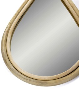 Espelho Decorativo Gota Em Rattan Madeira Oval 75x40 Cm - D'Rossi