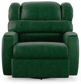 Poltrona do Papai Sala de Cinema Reclinável Kylie Glider Manual Giratória USB PU Verde Musgo G23