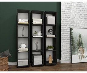 Estante Livreiro Armário Nichos Prateleiras Decoração Preto