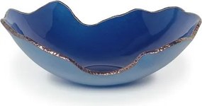 Centro de Mesa Mapa 40cm Azul com Borda Dourada Regina Medeiros