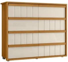 Cômoda Para Quarto Com 8 Gavetas 136cm Avila Off/Cinamomo Z10 - Mpozen