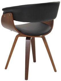 Cadeira Giratória Decorativa para Escritório Home Office Ohana PU Sintético Preto G56 - Gran Belo