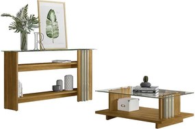 Conjunto Aparador e Mesa de Centro Gusmao MDP 2 Portas Cumaru/Opala G97 - Gran Belo