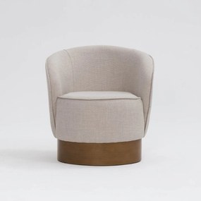 Poltrona Berynne Estofada Base Aro Compensado Cor Castanho Design Sustentável