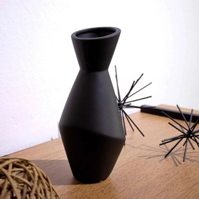 Vaso Decorativo Preto Em Cerâmica 26x12 Cm - D'Rossi