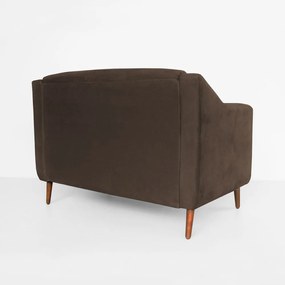 Namoradeira Bruna Pé Palito Suede Marrom Luxo