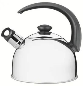 Chaleira Tramontina com Apito 2,1 Litros em Aço Inox Cabo Preto