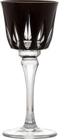 Taça de Cristal Mozart Basic Lapidado Artesanal para Licor 60ml Preto
