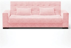 Sofá Cama Casal 3 Lugares 210cm Lisboa Suede Rosa Bebê  D03 - D'Rossi