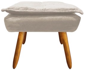 Puff Banqueta Decorativo Pé Palito Kit 2 Opala Suede Bege D03 - D'Rossi