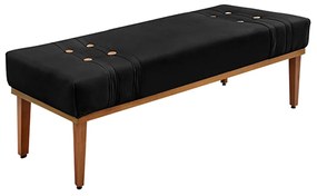 Recamier Decorativo 195cm Kors Suede Pés de Madeira Preto G63 - Gran Belo