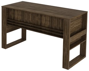 Escritório Completo com Mesa Armário Alto e Balcão Moon MDP Nogal G69 - Gran Belo