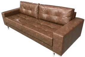 Sofa Fashion Courino Marrom Base Cromada 1,60 MT (LARG) - 51742 Sun House