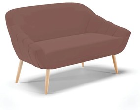 Namoradeira 02 Lugares Giovana Veludo Pés Palito Natural - Indo Decorar - Rose