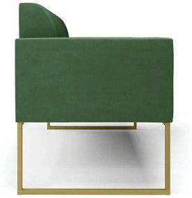 Sofá Namoradeira Base Industrial Dourado Marisa Suede D03 - D'Rossi - Verde