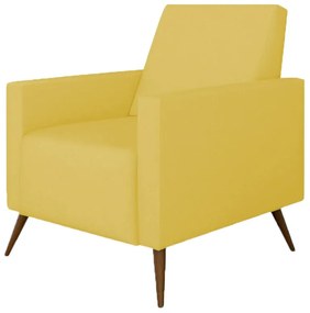 Poltrona Decorativa Amamentação Gabi Pé Palito Suede Amarelo