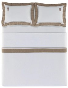 Jogo de Cama Trussardi Percal 200 Fios Fiesole Branco e Marrone - King  King