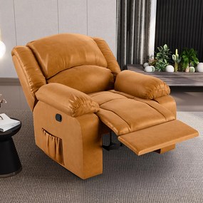Poltrona do Papai Reclinável Sala de Cinema Madrid Manual PU Whisky G23 - Gran Belo