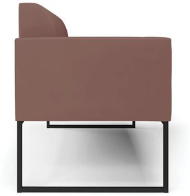 Sofá Namoradeira Base Industrial Preto Marisa Veludo D03 - D'Rossi - Rose