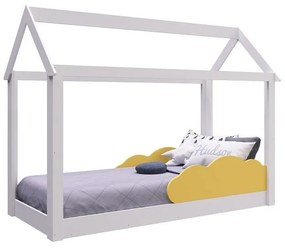 Cama Mini Casinha Montessoriana Infantil Branca Amarelo