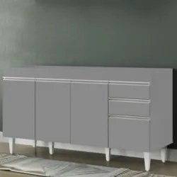 Balcão de Cozinha Para Pia 150cm Sem Tampo Marrocos Cinza   - Lumil