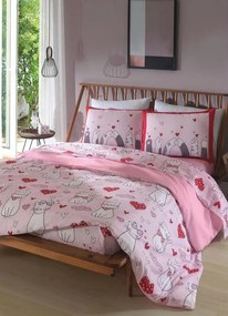 Jogo de Cama 150 Fios Gatinhas King 4 Peças