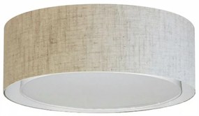 Plafon Duplo Cilíndrico Md-3038 Cúpula em Tecido 80x30cm Rústico Bege - Bivolt