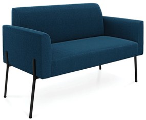 Sofá 2 Lugares Namoradeira Pé Ferro Preto Marisa Bouclê D03 - D'Rossi - Azul