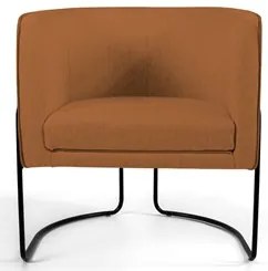 Kit 2 Poltronas Decorativas Base Aço Betina C-262 Veludo Telha - Domi