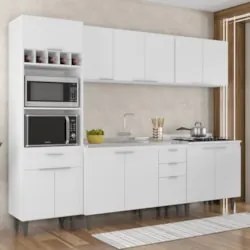 Armário de Cozinha CP05 Com Pia 120cm Pérola Z34 Branco     - Mpozenat