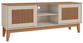 Rack Safira 1.35 Off White/Noce - Casa D Móveis